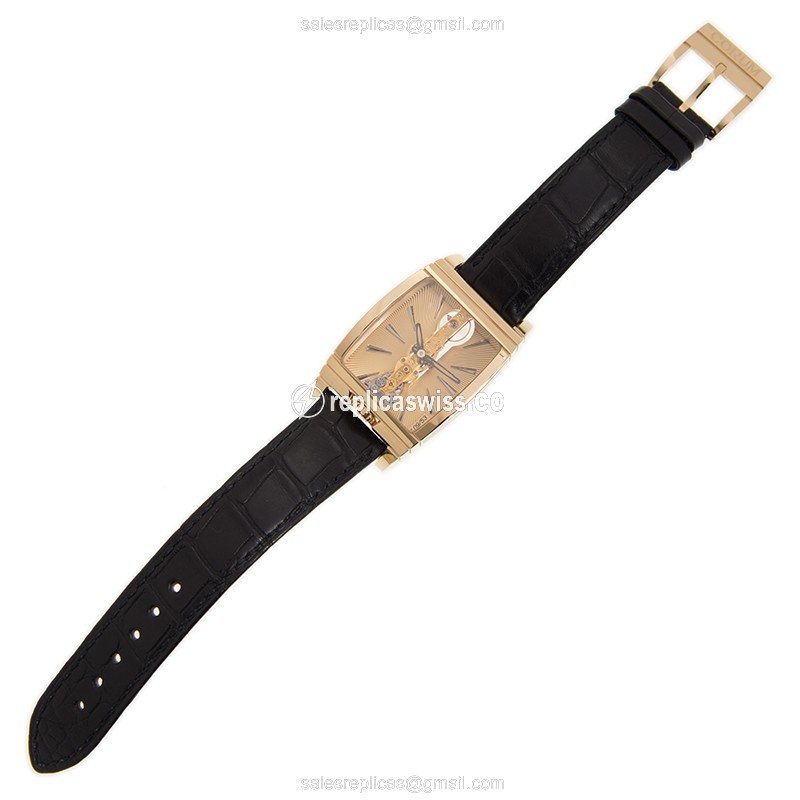 Corum Bridge Replica - Manual Wind - 18kt Gold Case - Gold Dial - Black Alligator Strap - View 2