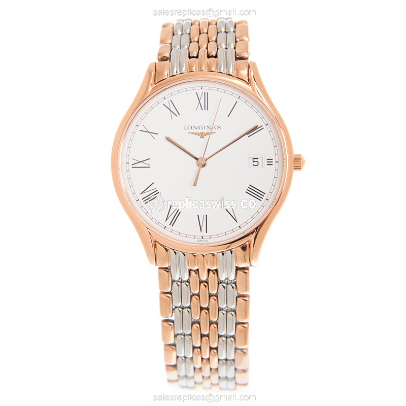 Longines Lyre Replica - Quartz - PVD Gold Case - White Dial, Gold Clasp - View 2