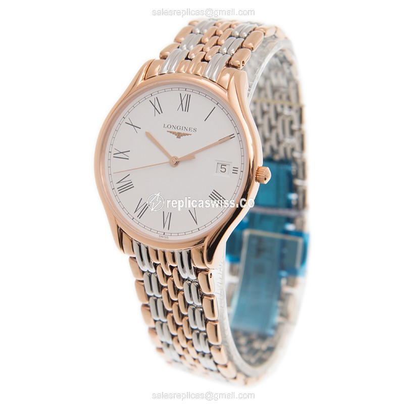 Longines Lyre Replica - Quartz - PVD Gold Case - White Dial, Gold Clasp - View 3