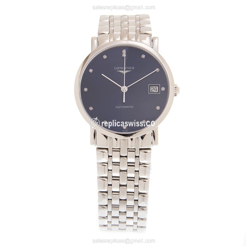 Longines L4.809.4.97.6 Replica - Automatic - Steel Case - Blue Dial on Silver Strap - View 2