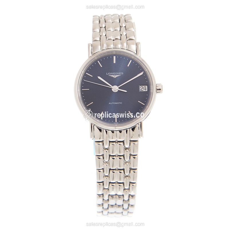 Longines Presence Replica - Automatic - Steel Case, Blue Dial - Silver Steel Strap - View 2