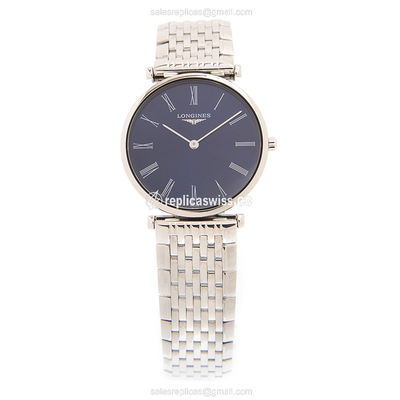 Longines La Grande Replica Watch - Auto - Blue Dial - Steel - View 2