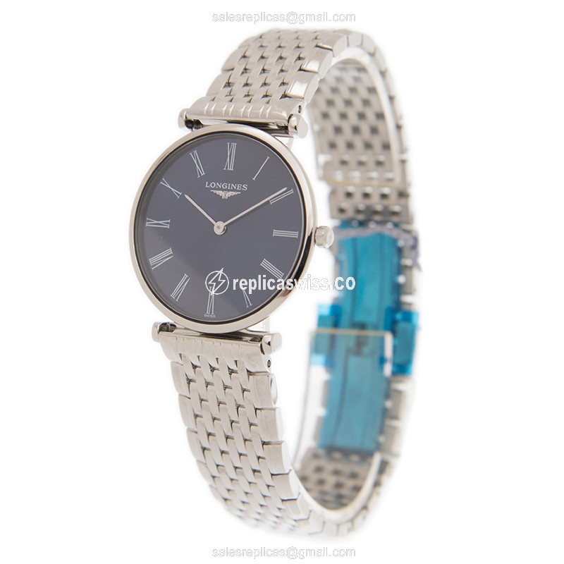 Longines La Grande Replica Watch - Auto - Blue Dial - Steel - View 3