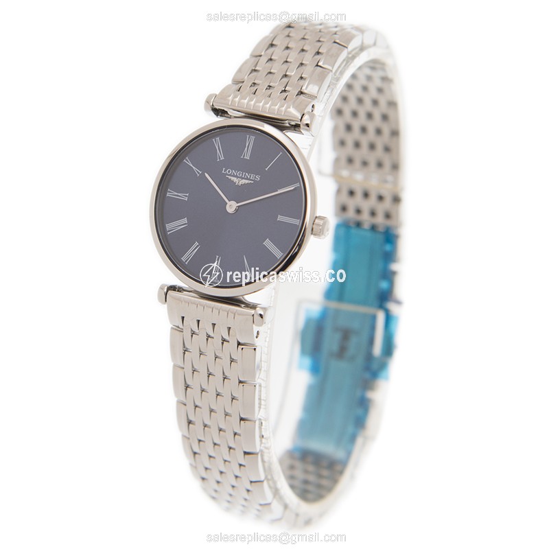 Longines LA GRANDE Replica - Quartz - Blue Dial - Stainless Steel Case - Silver Band - View 3