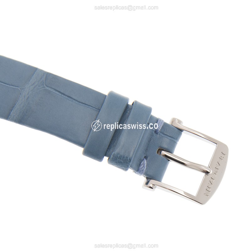 Blancpain Villeret Automatic - Steel Case - White Dial - Blue Leather Strap - Buckle Clasp - View 4
