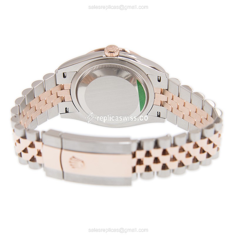 Rolex Datejust Replica - Automatic - 18kt Rose - Diamond Bezel - Gray Dial - View 4