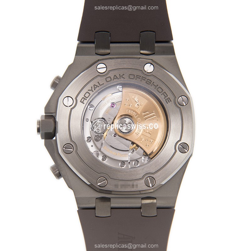 Audemars Piguet Royal Oak Offshore - Automatic - Titanium Case - Dark Grey Dial - Grey Rubber Strap - View 3