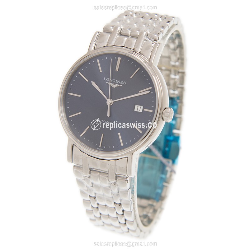 Longines Presence Replica - Automatic - Steel Case - Blue Dial - Silver Steel Strap - View 3