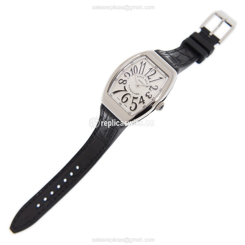 Franck Muller V32QZ Quartz - White Dial - Steel Case - Black Alligator Buckle - View 2