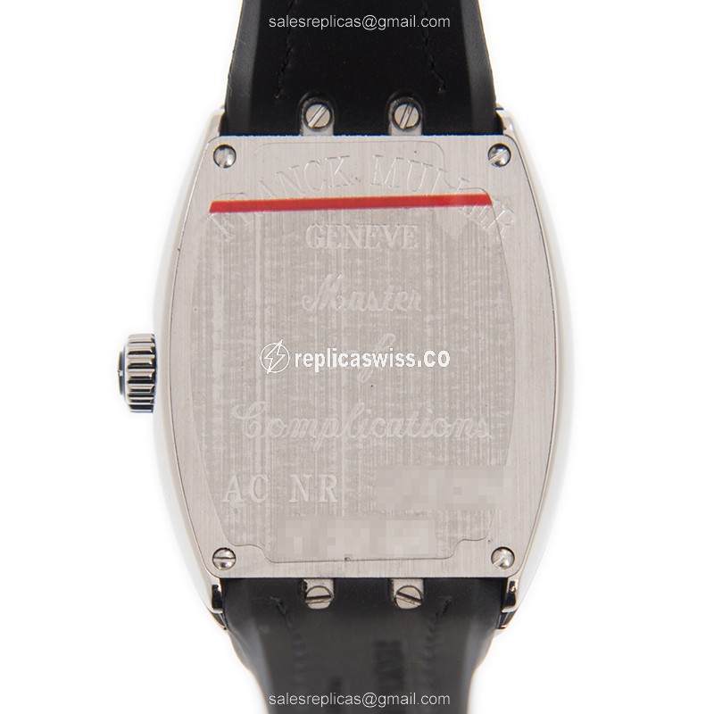 Franck Muller V32QZ Quartz - White Dial - Steel Case - Black Alligator Buckle - View 3