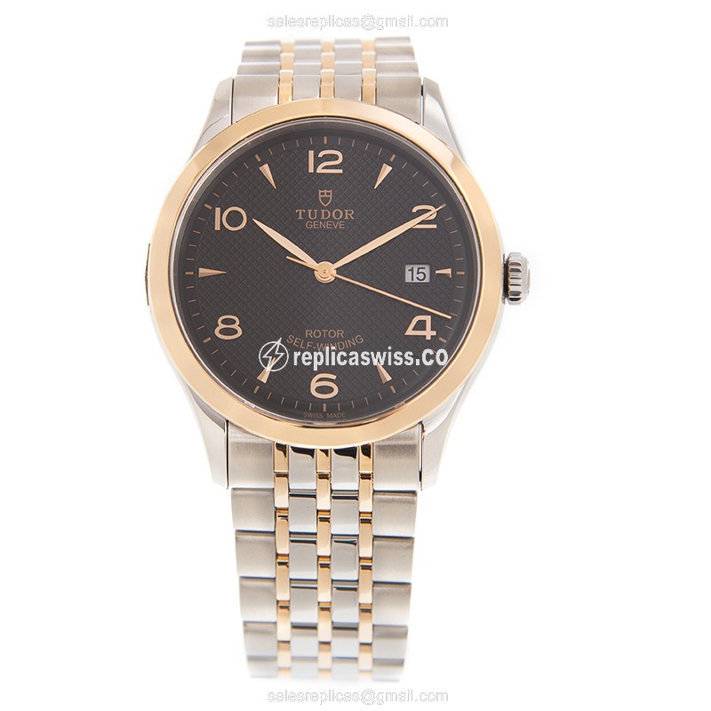 Tudor 1926 Automatic - 18kt Rose Gold & Steel - Silver Dial - Gold Strap - View 2