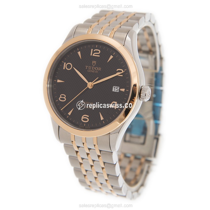 Tudor 1926 Automatic - 18kt Rose Gold & Steel - Silver Dial - Gold Strap - View 3