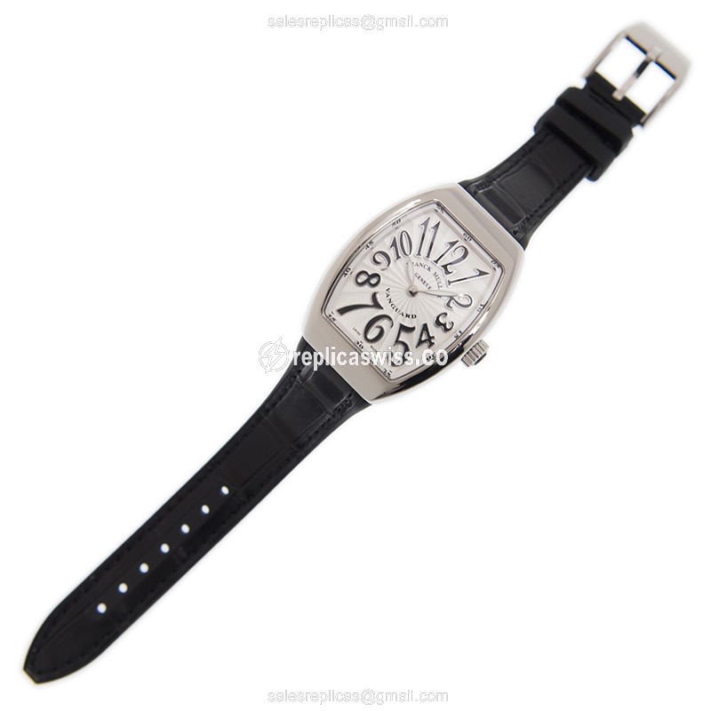 Franck Muller V29QZ Quartz Steel White Dial Buckle Black Alligator - View 2