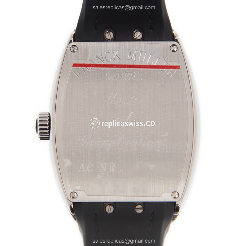 Franck Muller V29QZ Quartz Steel White Dial Buckle Black Alligator - View 3