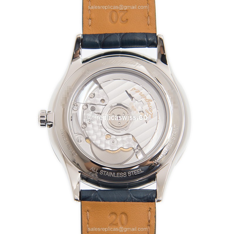Longines Flagship Replica - Automatic - Steel Case - Blue Dial on Leather Strap - View 3