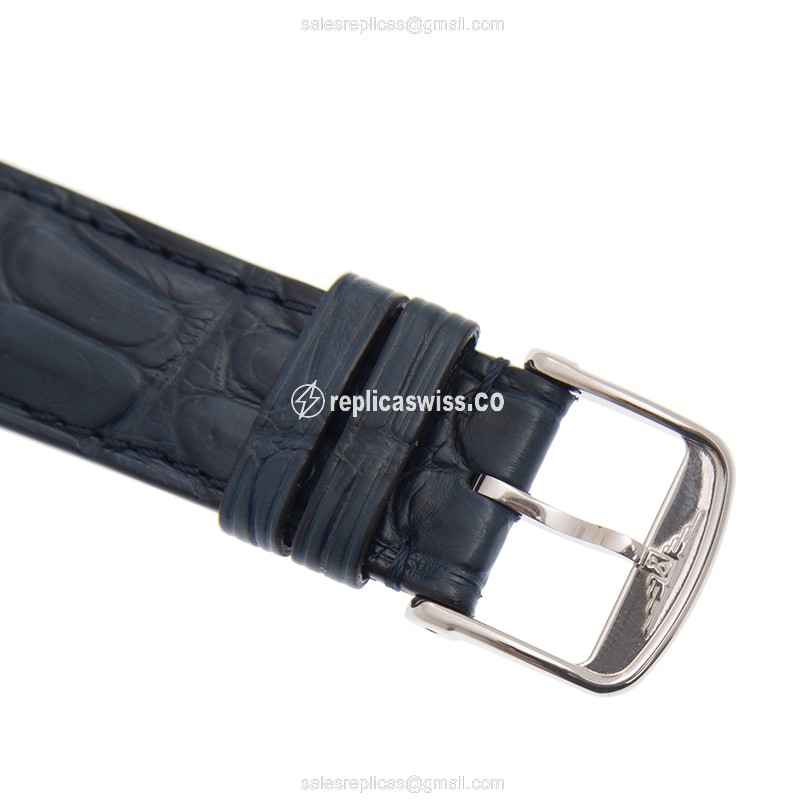 Longines Flagship Replica - Automatic - Steel Case - Blue Dial on Leather Strap - View 4