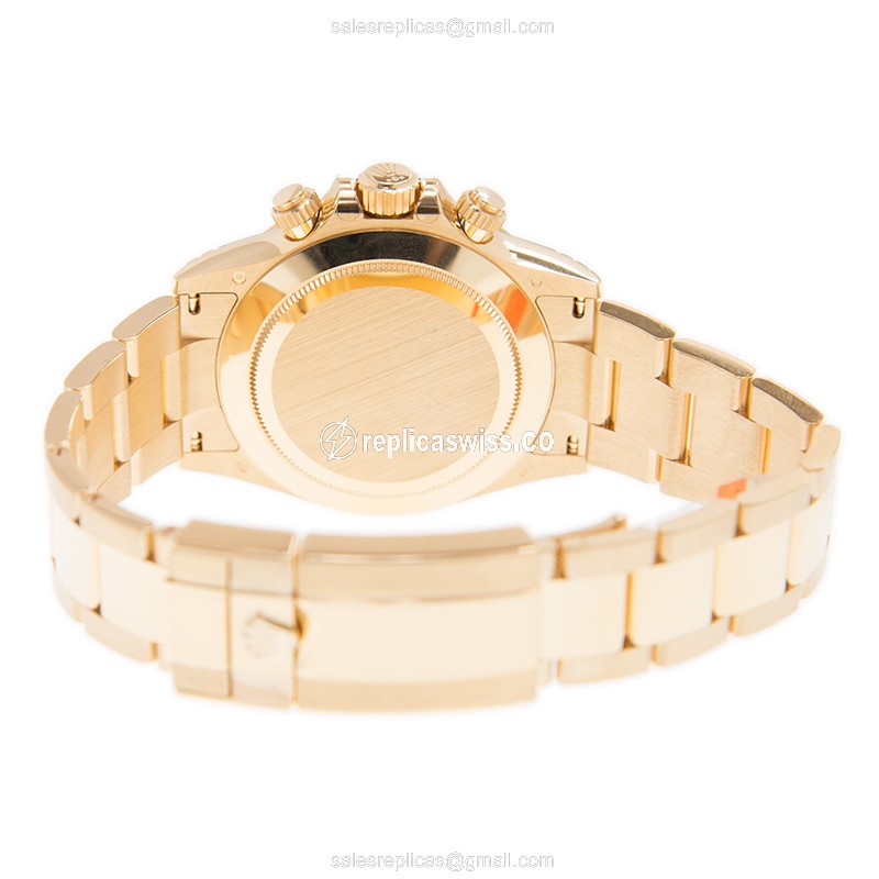 Rolex Daytona Replica - 18kt Gold - Automatic - Black - Gold Strap - View 4