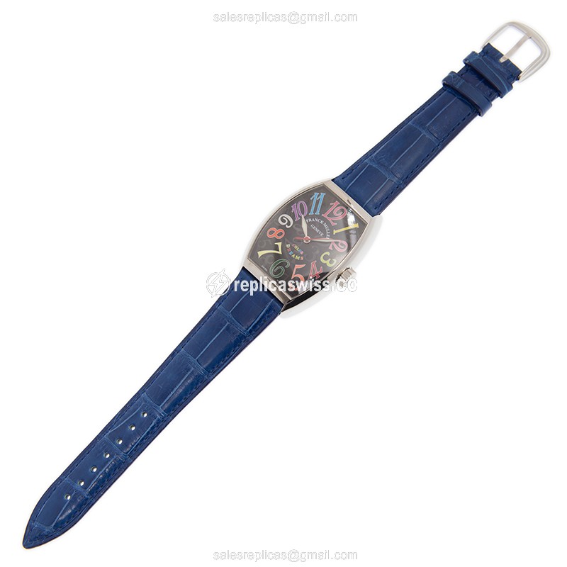 Franck Muller 7851 SC COL DRM AC - Blue Cintree Curvex | Automatic | Steel Case | Black Dial | Buckle Clasp - View 2