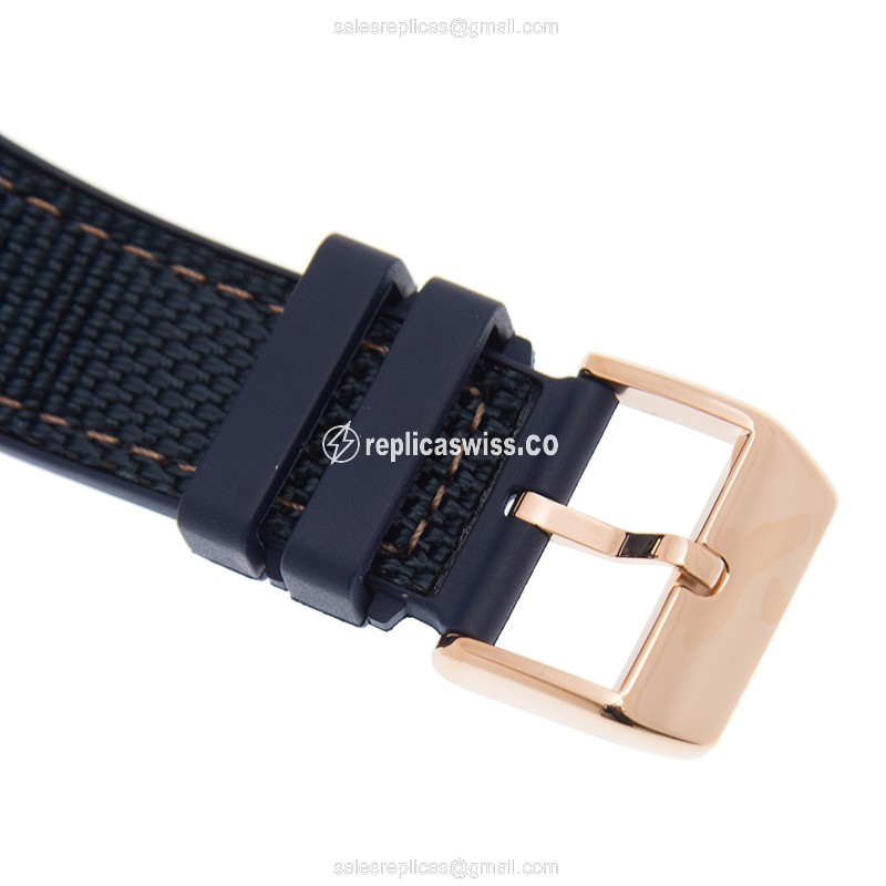 Franck Muller V41 SC DT YACHTING 18kt Rose Gold - Auto - Blue Dial - Rubber Blue Strap - View 4