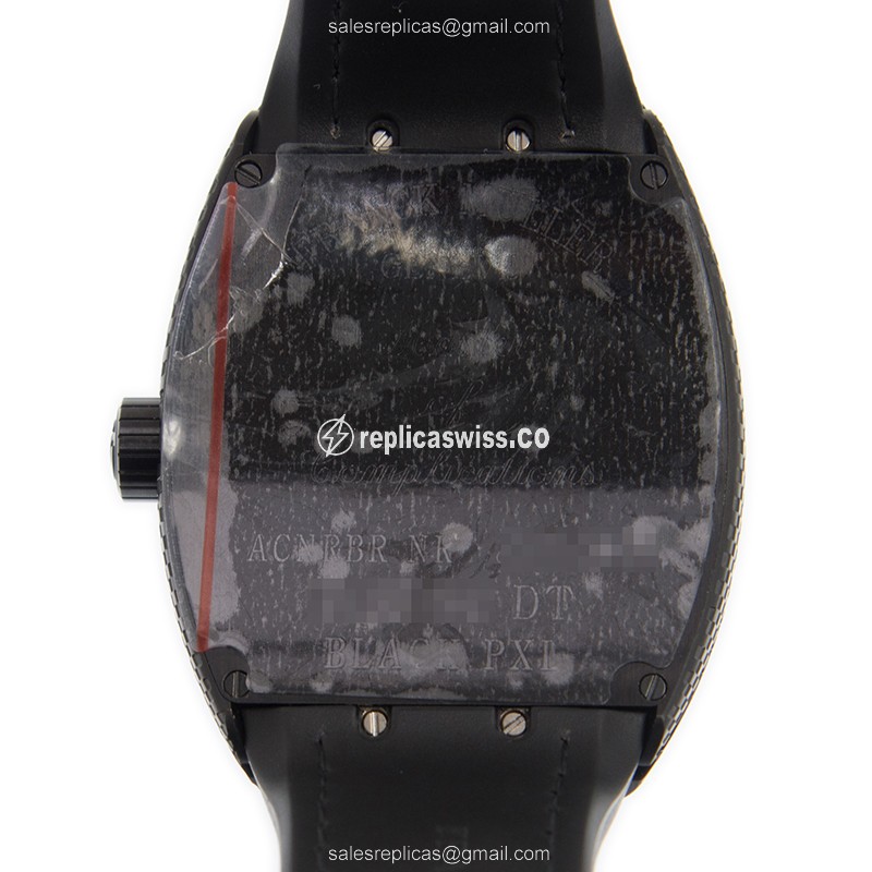 Franck Muller V45SCDTBLACKPXL Automatic - Steel Case, Black Dial, Buckle Clasp, Black Alligator Strap - View 3