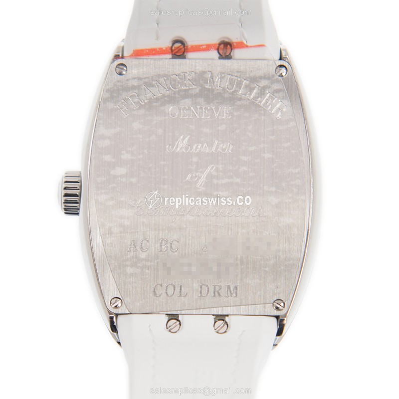 Franck Muller V32 QZ COL DRM Vanguard Replica - Quartz - Stainless Steel Case - White Dial, Alligator Strap - View 3