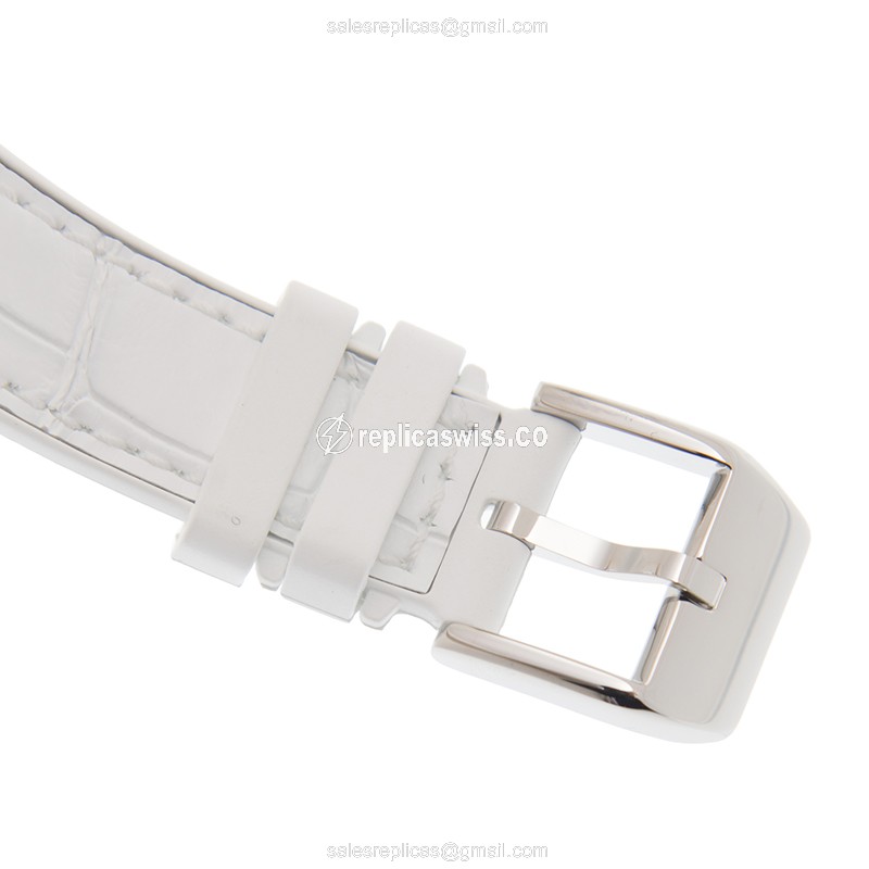 Franck Muller V32 QZ COL DRM Vanguard Replica - Quartz - Stainless Steel Case - White Dial, Alligator Strap - View 4