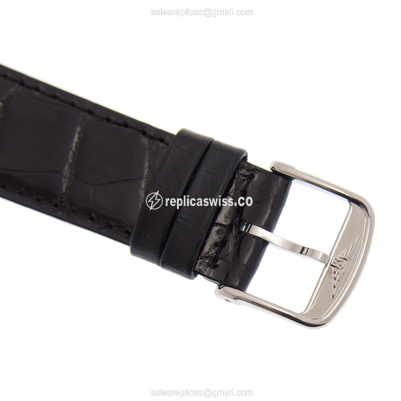 Longines Lyre Replica - Automatic - Steel Case - Black Dial on Leather Strap - View 4