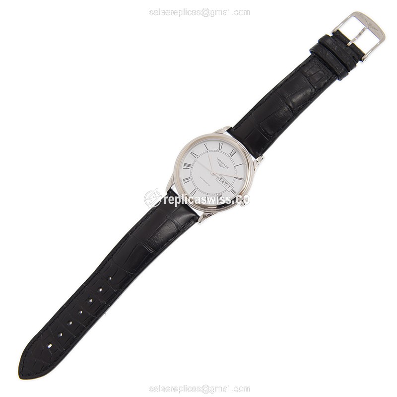 Longines L4.899.4.21.2 Flagship - Automatic - White Dial on Leather Strap - View 2