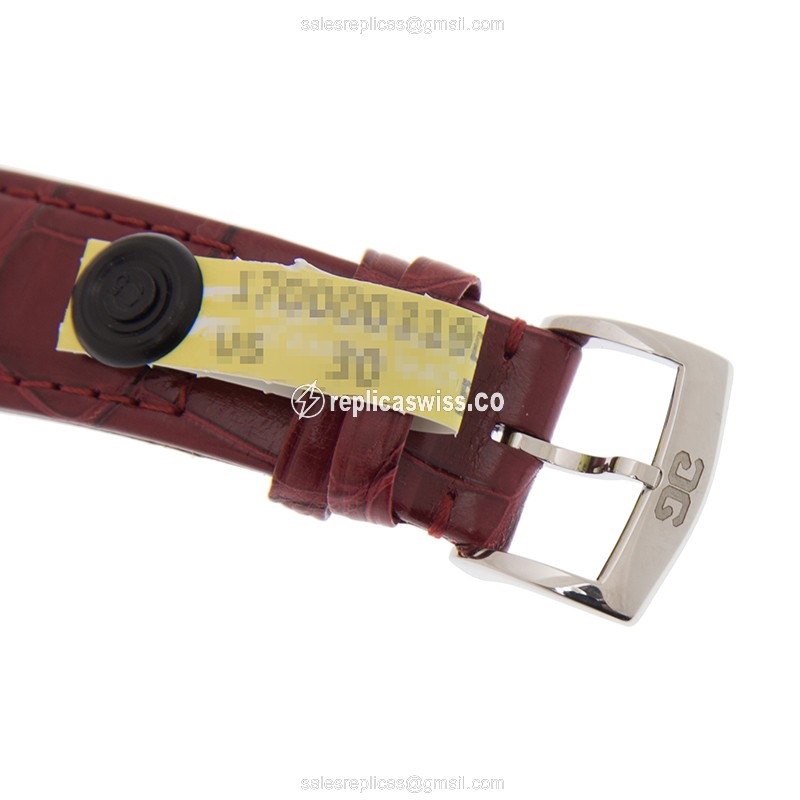 Glashutte PANO Automatic 18kt White Gold - Red Leather Strap - 42mm - View 4