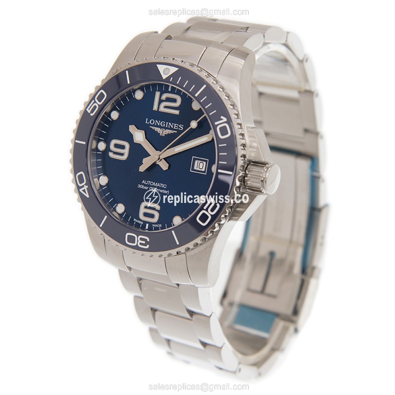 Longines CONQUEST Replica - Automatic - Steel Case - Blue Dial - Silver Clasp - View 3