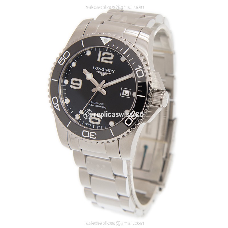 Longines CONQUEST Replica - Automatic - Stainless Steel - Black on Silver - View 3