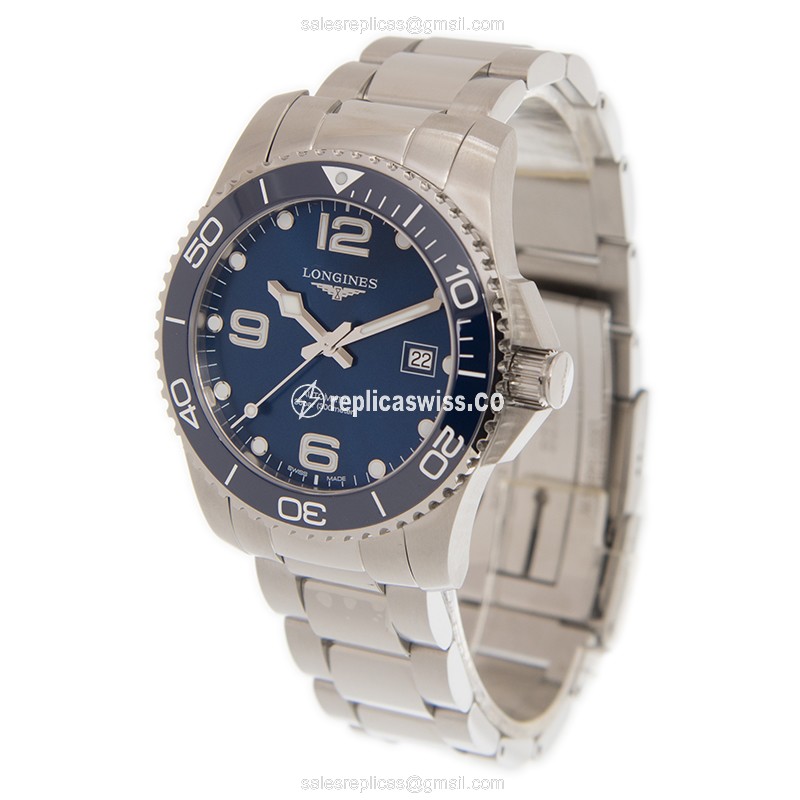 Longines CONQUEST Replica - Automatic - Steel Case - Blue Dial, Silver Clasp - View 3