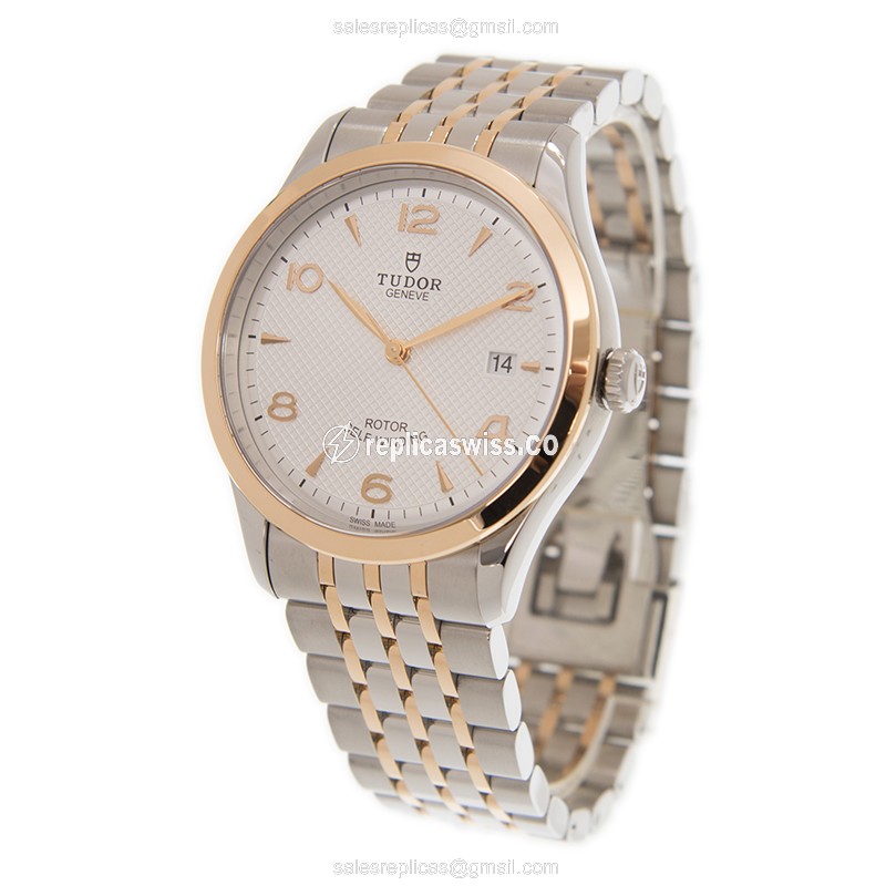 Tudor 1926 Replica - Automatic - Rose Gold & Steel - Silver Dial - View 3