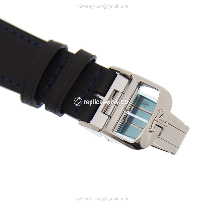 Jaeger-Lecoultre Q141848J Replica - Ultra Thin - Automatic - Blue Steel Case - Leather Blue Strap - View 4