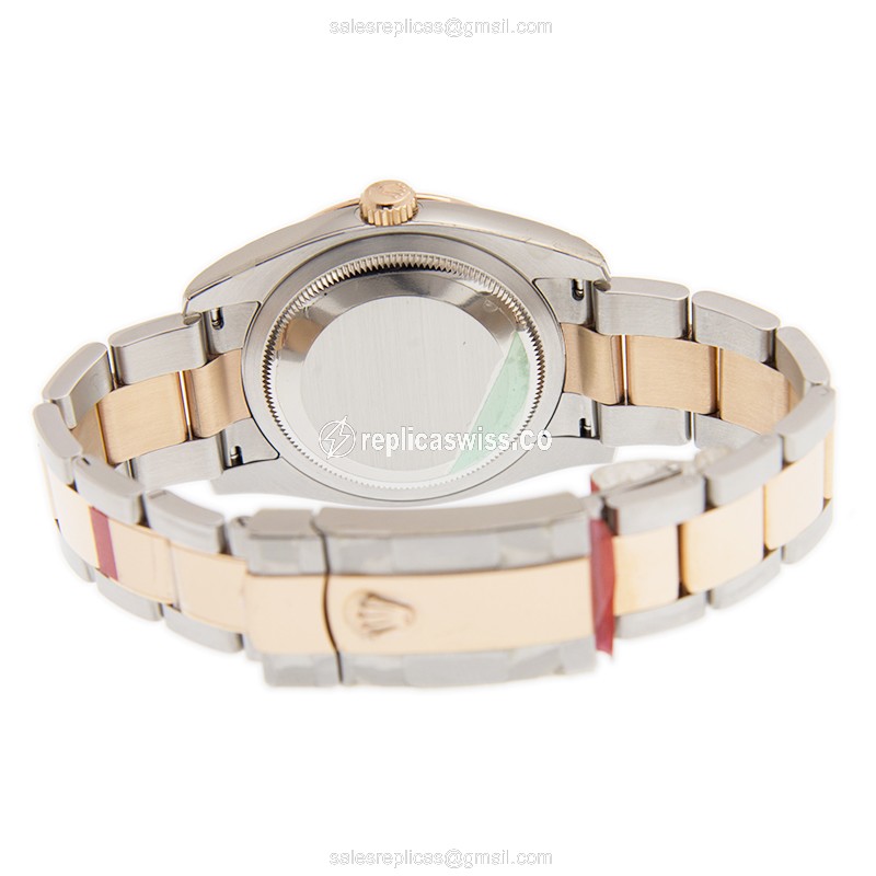 Rolex Datejust Replica - Automatic - 18kt Rose Gold & Steel - Black Dial - View 4