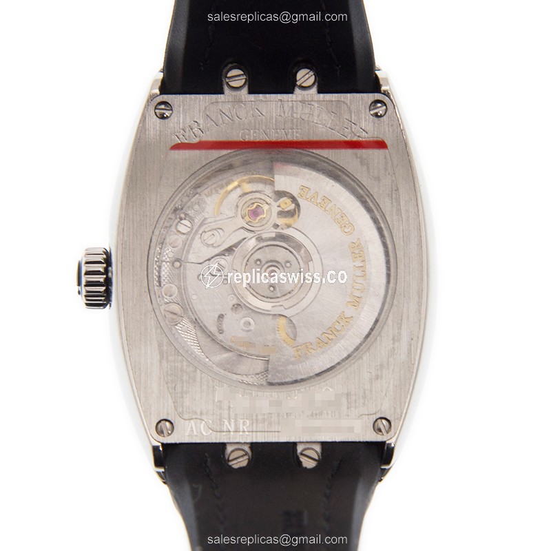 Franck Muller V29 SC AT FO Replica - Automatic - Steel Case - White Dial - Black Alligator Strap - View 3