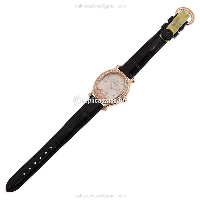 Chopard Happy Sport Replica - Automatic - 18kt Rose Gold - Diamonds - White Dial - View 2