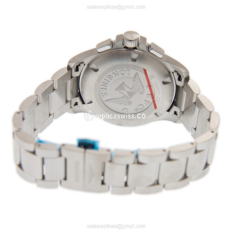 Longines CONQUEST Quartz Replica - White Dial on Steel Strap - View 4