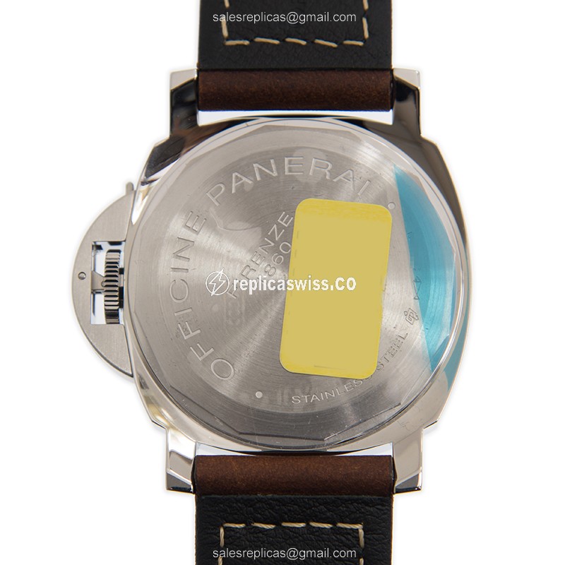 Panerai PAM00795 LUMINOR - Manual - Steel Case - Black Dial - Brown Leather Strap - Buckle Clasp - View 3