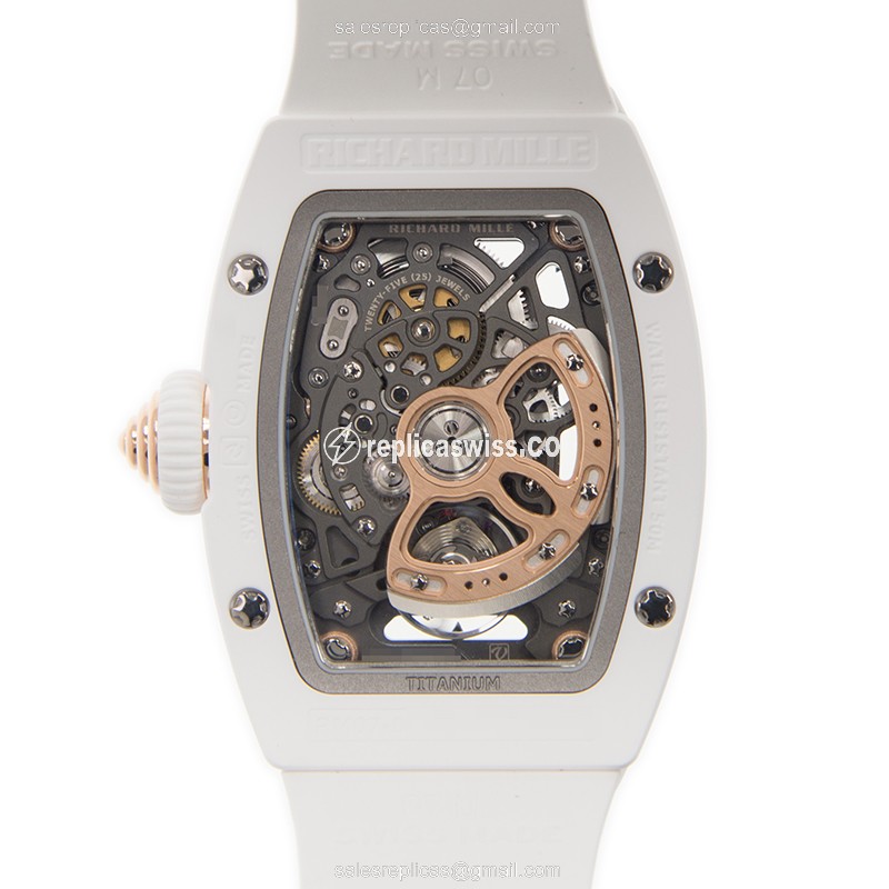 Richard Mille RM07-01 Ladies - Automatic Ceramic - White Dial - Rubber Strap - View 3
