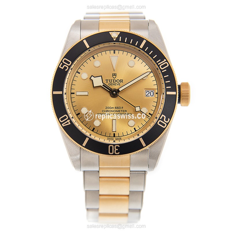 Tudor 79733N CHAMPANGE BLACK BAY Automatic 18kt Gold & Steel - View 2