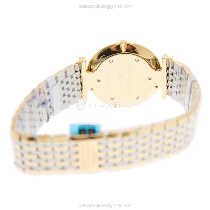 Longines LA GRANDE Replica - Quartz - 18kt Gold Case - Gold Dial, Clasp & Strap - View 4