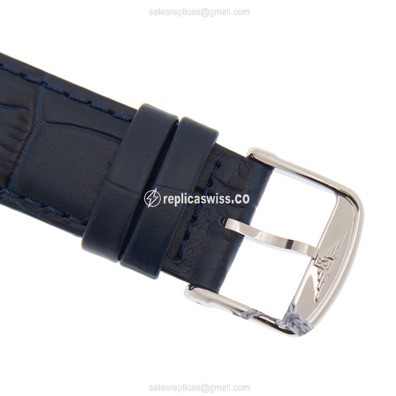 Longines Presence Replica - Automatic - Steel Case - Blue Dial - Alligator Blue Strap - View 4