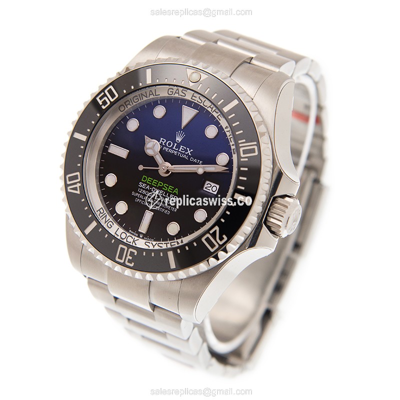 Rolex 126660-0002 DEEP SEA Replica - Automatic - Steel Case, Blue Dial on Silver Steel Strap - View 3