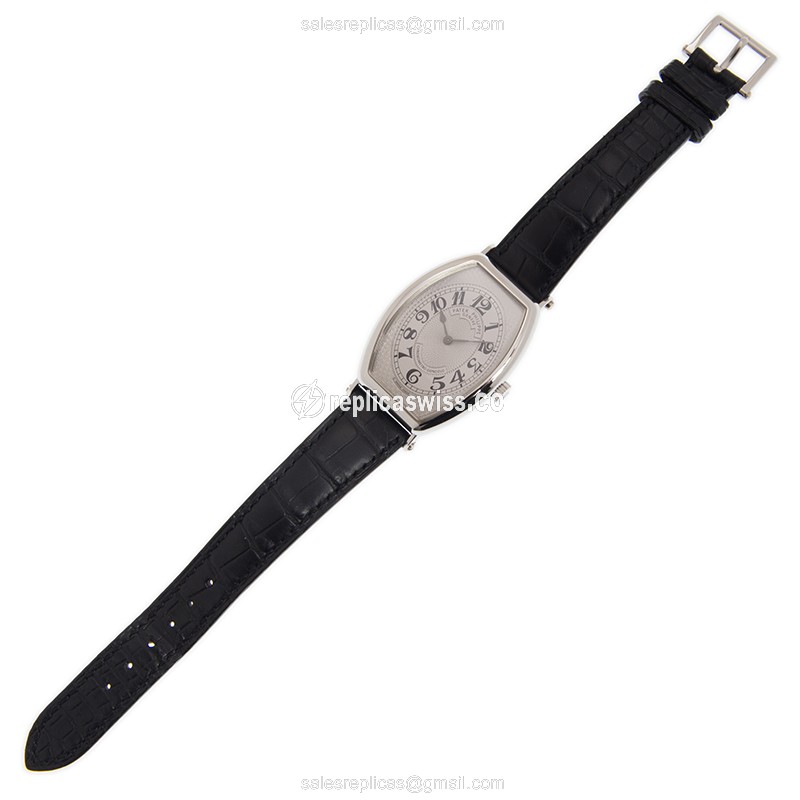 Patek Philippe 5098P-001 GONDOLO Manual Wind - 950 Platinum Case - Silver Dial - Black Alligator Strap Buckle - View 2