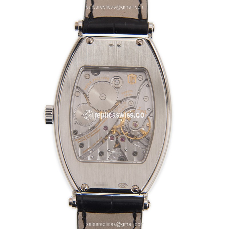 Patek Philippe 5098P-001 GONDOLO Manual Wind - 950 Platinum Case - Silver Dial - Black Alligator Strap Buckle - View 3