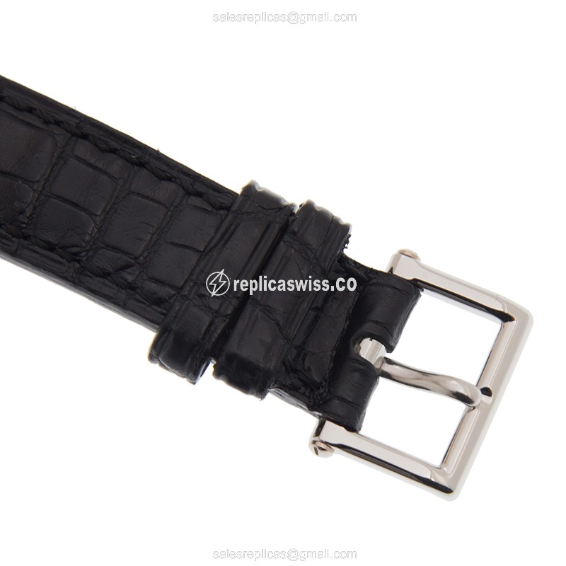 Patek Philippe 5098P-001 GONDOLO Manual Wind - 950 Platinum Case - Silver Dial - Black Alligator Strap Buckle - View 4