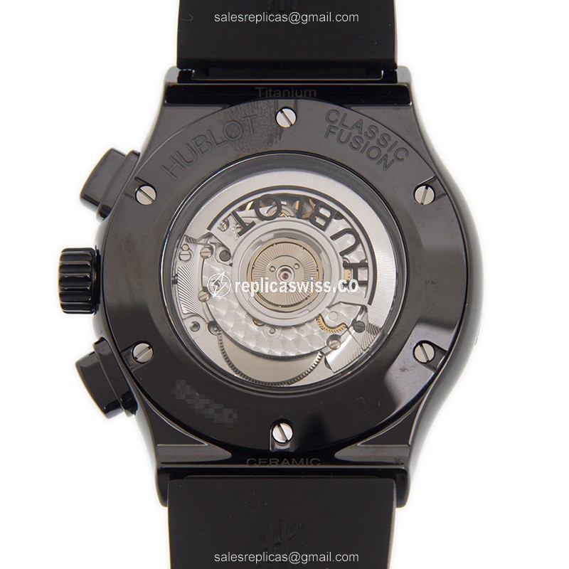 Hublot Classic Fusion Replica - Automatic - Steel Case - Black Dial - Rubber Strap - View 3