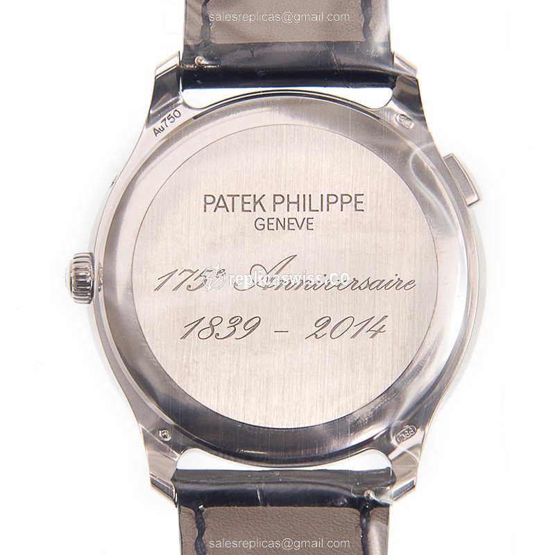Patek Philippe 5575G-001 Replica - Automatic - 18kt Gold - Black Dial - Alligator Black Strap - View 3