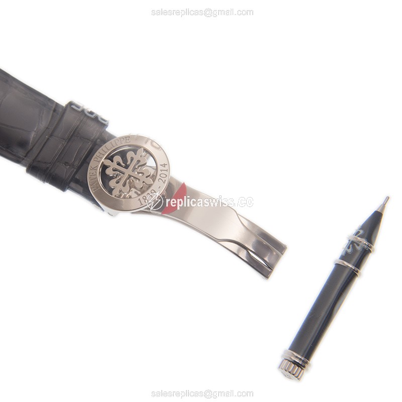 Patek Philippe 5575G-001 Replica - Automatic - 18kt Gold - Black Dial - Alligator Black Strap - View 4